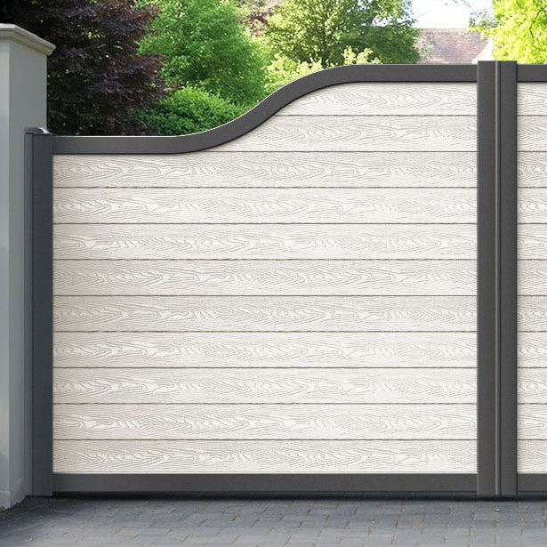 Classic Light Stone Curved Top Driveway Gate