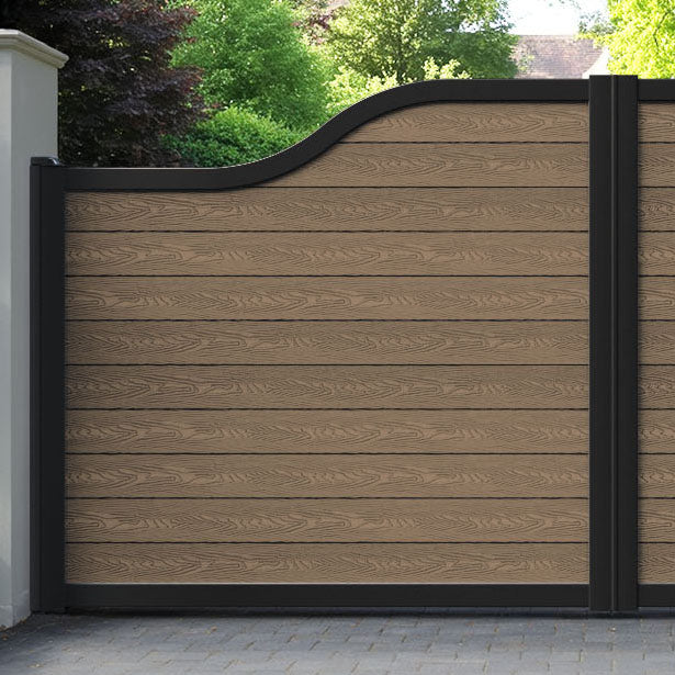 Classic Teak Curved Top Driveway Gate