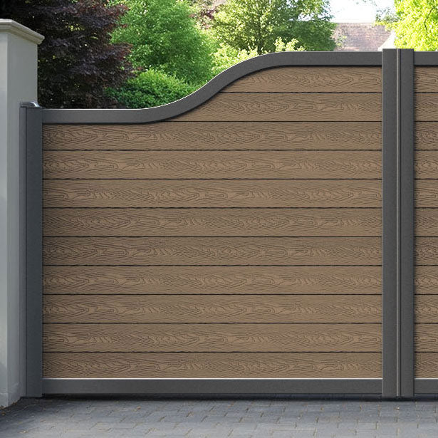 Classic Teak Curved Top Driveway Gate