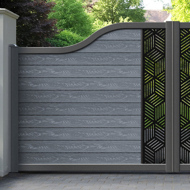 Classic Cubed Curved Top Driveway Gate - Anthracite - Middle Screen
