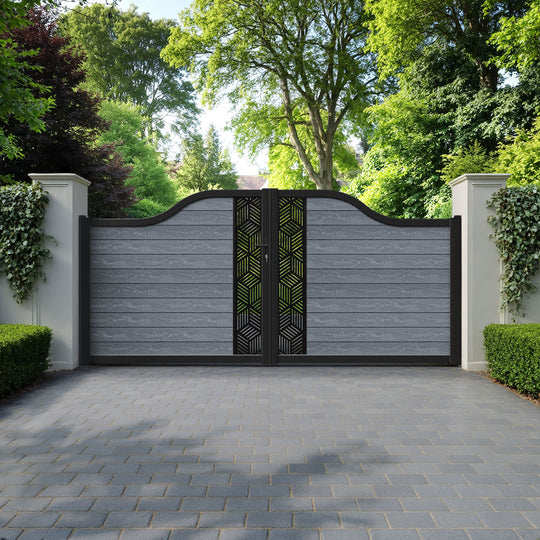 Classic Cubed Curved Top Driveway Gate - Anthracite - Middle Screen
