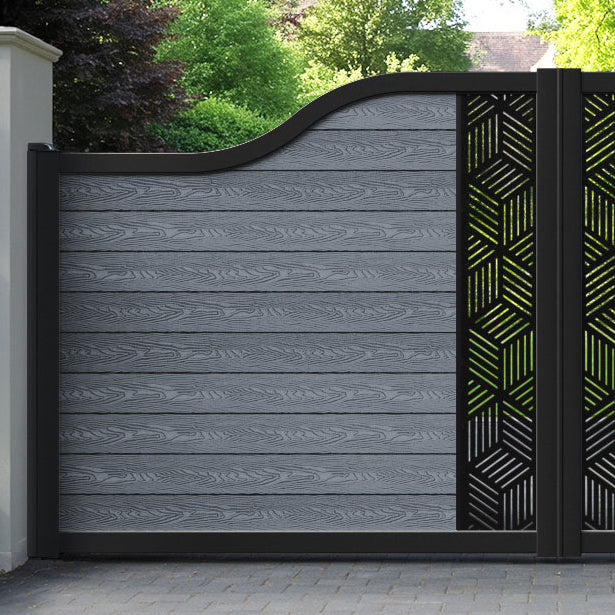 Classic Cubed Curved Top Driveway Gate - Anthracite - Middle Screen