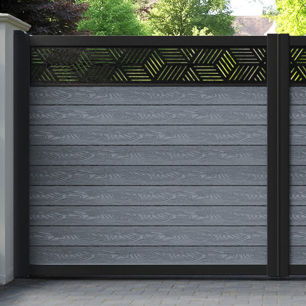 Classic Cubed Straight Top Driveway Gate - Anthracite - Top Screen
