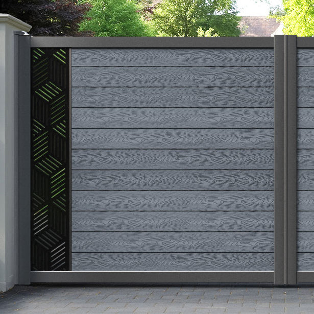 Classic Cubed Straight Top Driveway Gate - Anthracite - End Screen