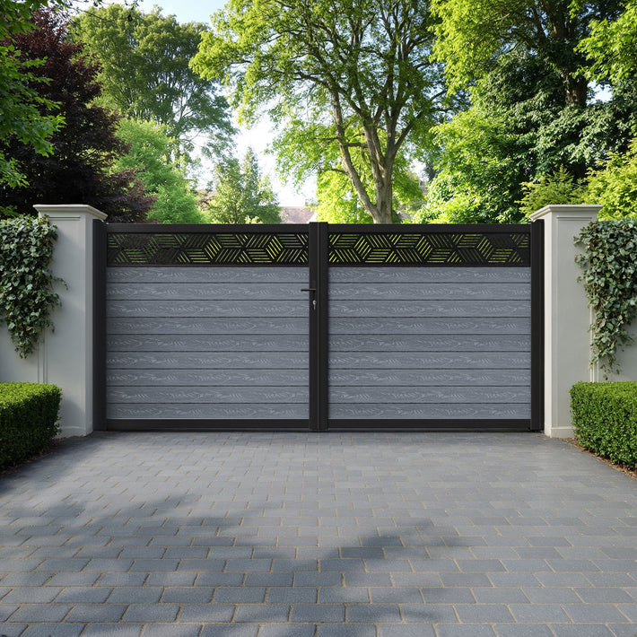 Classic Cubed Straight Top Driveway Gate - Anthracite - Top Screen