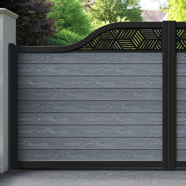 Classic Cubed Curved Top Driveway Gate - Anthracite - Top Screen