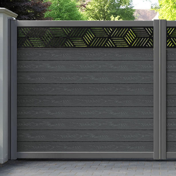 Classic Cubed Straight Top Driveway Gate - Dark Grey - Top Screen