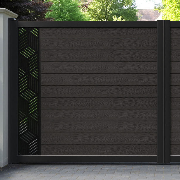 Classic Cubed Straight Top Driveway Gate - Dark Oak - End Screen