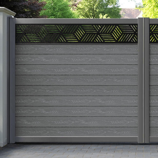 Classic Cubed Straight Top Driveway Gate - Mid Grey - Top Screen