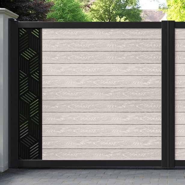 Classic Cubed Straight Top Driveway Gate - Mid Stone - End Screen