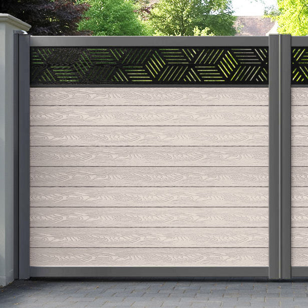 Classic Cubed Straight Top Driveway Gate - Mid Stone - Top Screen