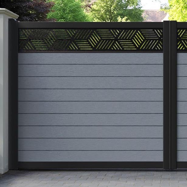 Fusion Cubed Straight Top Driveway Gate - Anthracite - Top Screen