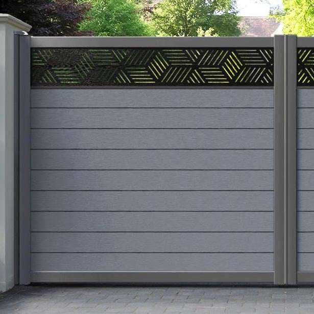 Fusion Cubed Straight Top Driveway Gate - Anthracite - Top Screen