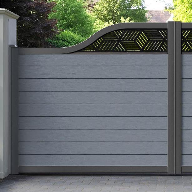 Fusion Cubed Curved Top Driveway Gate - Anthracite - Top Screen