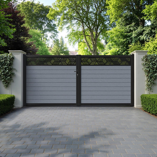 Fusion Cubed Straight Top Driveway Gate - Anthracite - Top Screen