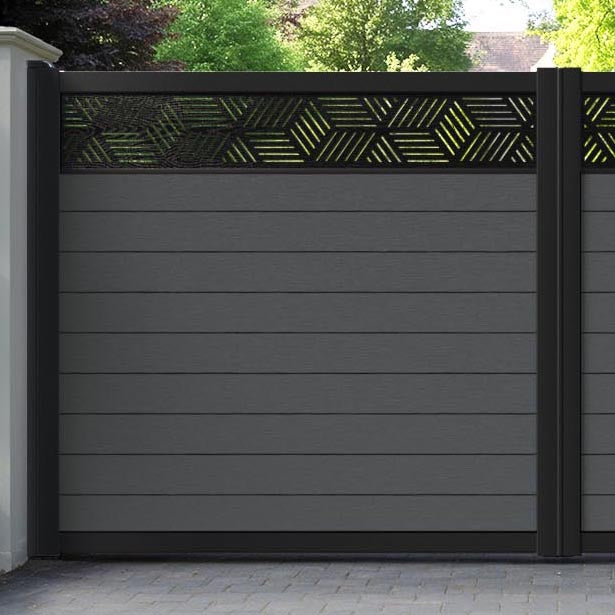 Fusion Cubed Straight Top Driveway Gate - Dark Grey - Top Screen