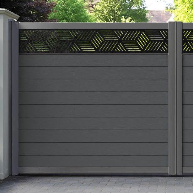 Fusion Cubed Straight Top Driveway Gate - Dark Grey - Top Screen