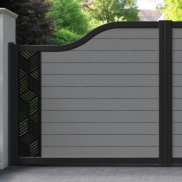 Fusion Cubed Curved Top Driveway Gate - Mid Grey - End Screen
