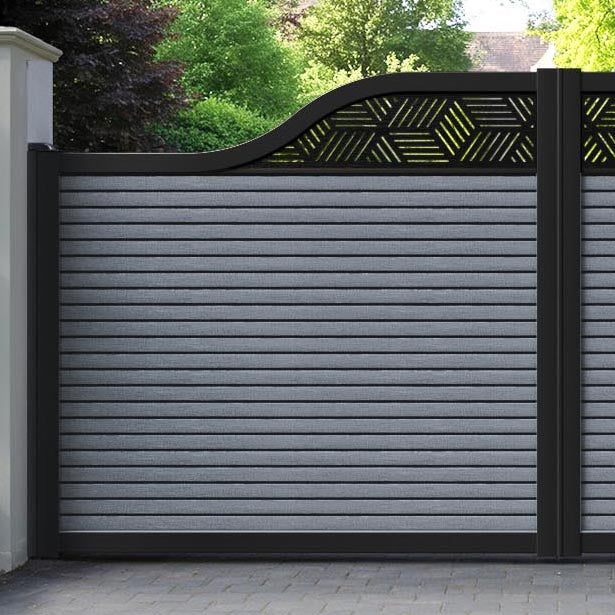 Hudson Cubed Curved Top Driveway Gate - Anthracite - Top Screen