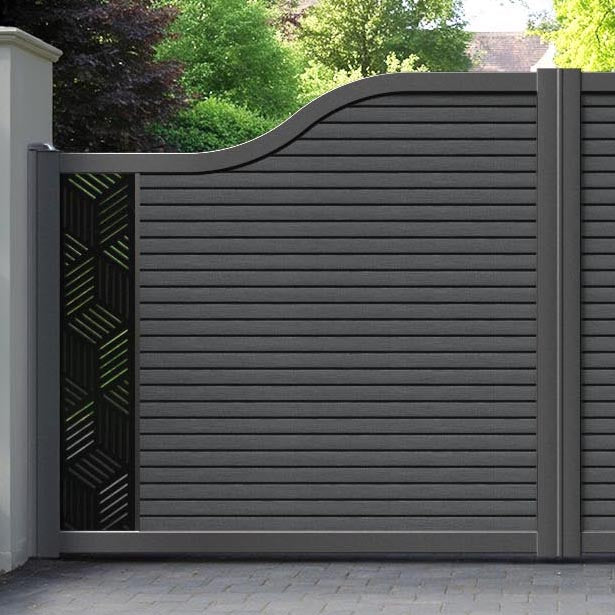Hudson Cubed Curved Top Driveway Gate - Dark Grey - End Screen