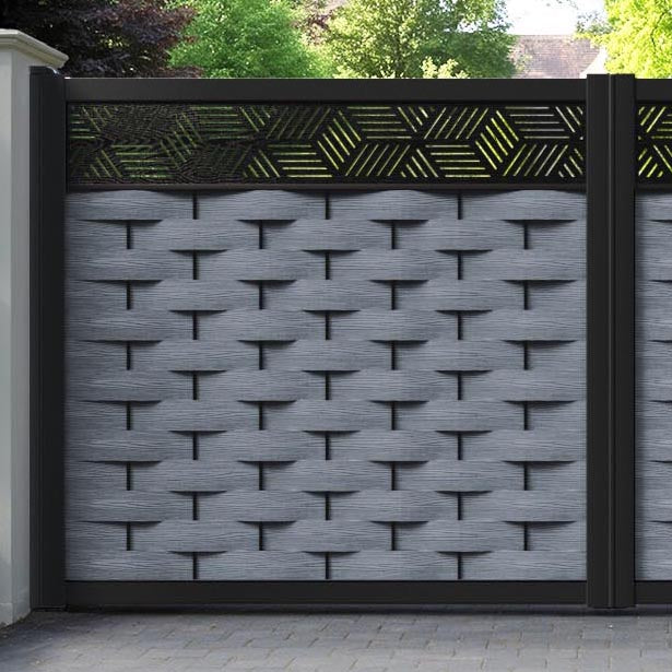 Ripple Cubed Straight Top Driveway Gate - Anthracite - Top Screen