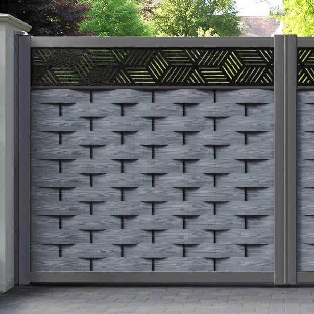 Ripple Cubed Straight Top Driveway Gate - Anthracite - Top Screen