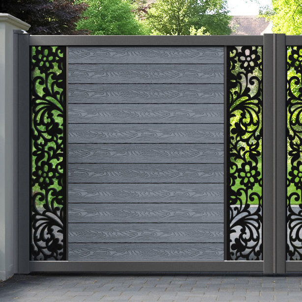 Classic Eden Straight Top Driveway Gate - Anthracite - Middle & End Screen