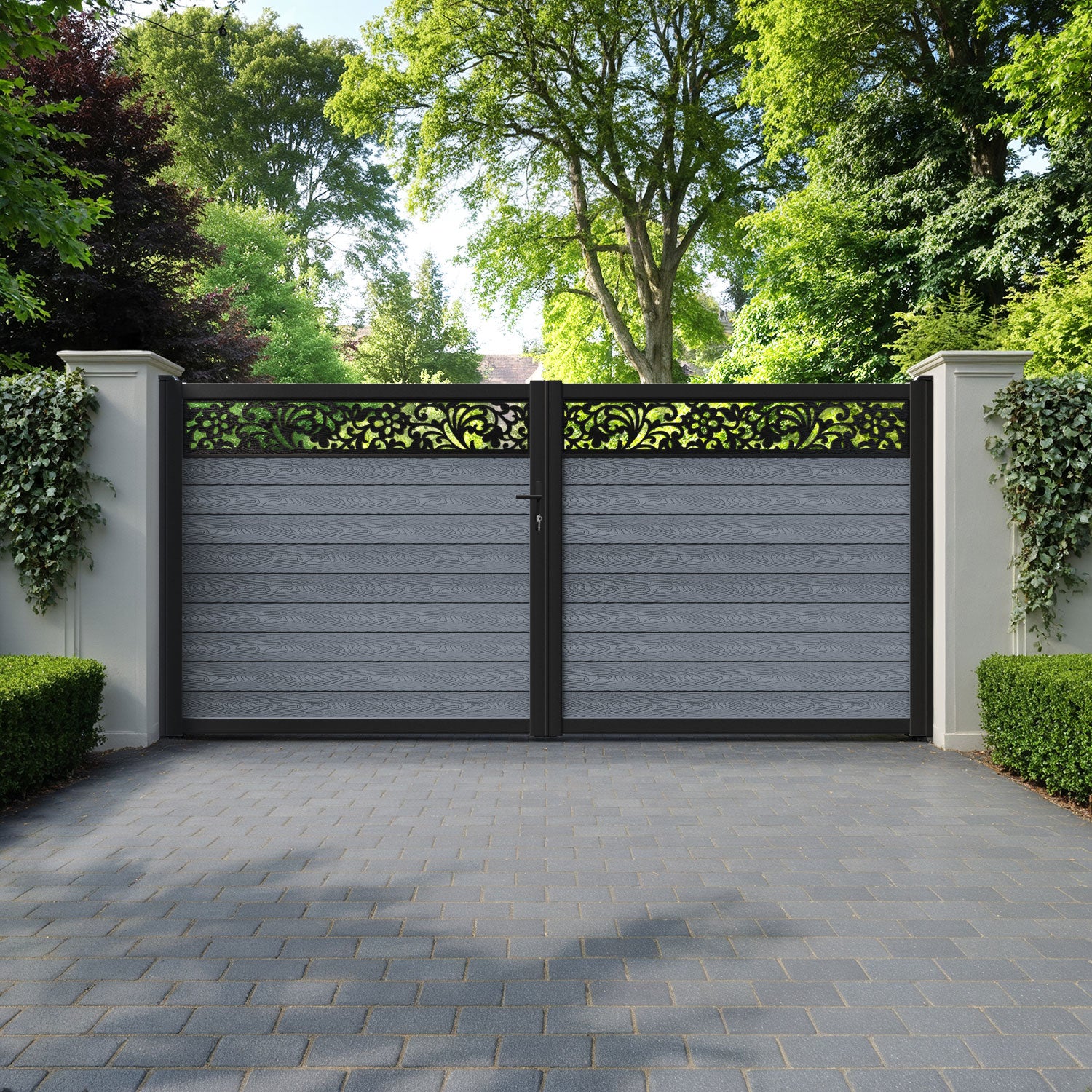 Classic Eden Straight Top Driveway Gate - Anthracite - Top Screen