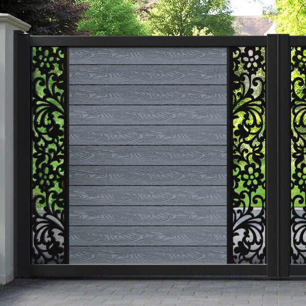 Classic Eden Straight Top Driveway Gate - Anthracite - Middle & End Screen