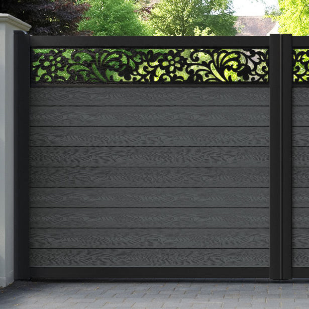 Classic Eden Straight Top Driveway Gate - Dark Grey - Top Screen