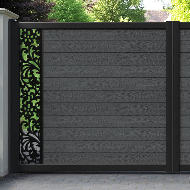 Classic Eden Straight Top Driveway Gate - Dark Grey - End Screen
