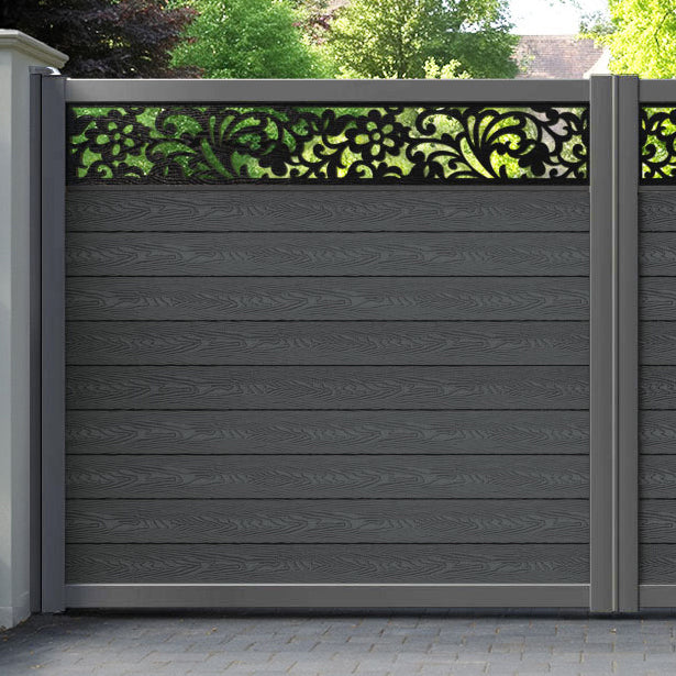 Classic Eden Straight Top Driveway Gate - Dark Grey - Top Screen