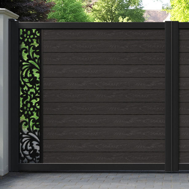 Classic Eden Straight Top Driveway Gate - Dark Oak - End Screen