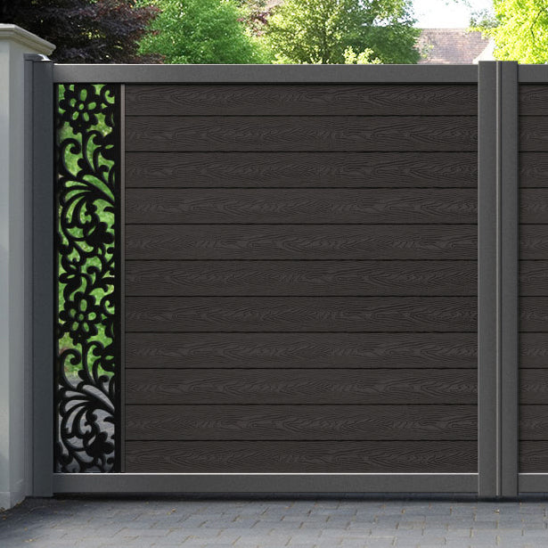 Classic Eden Straight Top Driveway Gate - Dark Oak - End Screen