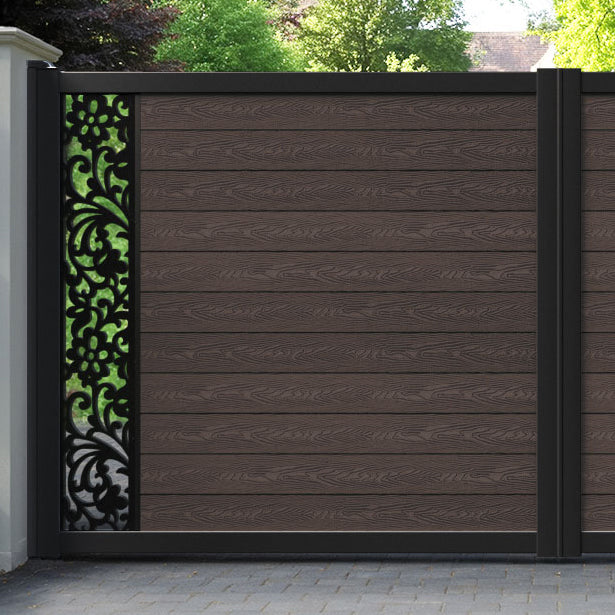 Classic Eden Straight Top Driveway Gate - Mid Brown - End Screen