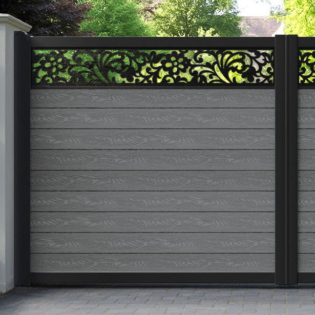 Classic Eden Straight Top Driveway Gate - Mid Grey - Top Screen