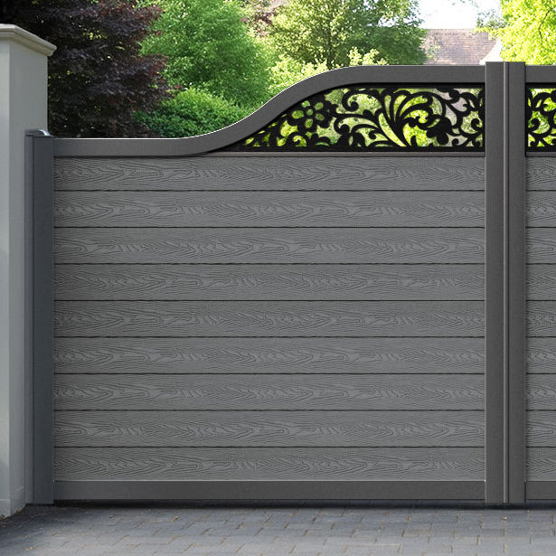 Classic Eden Curved Top Driveway Gate - Mid Grey - Top Screen