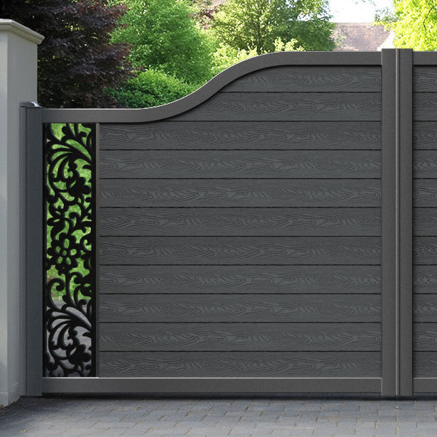Classic Eden Curved Top Driveway Gate - Dark Grey - End Screen
