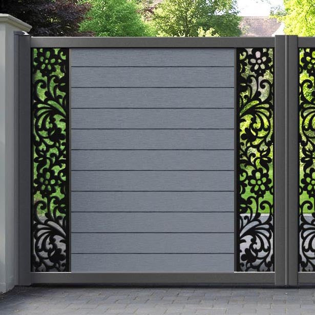 Fusion Eden Straight Top Driveway Gate - Anthracite - Middle & End Screen