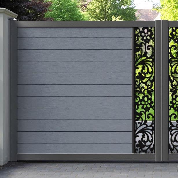 Fusion Eden Straight Top Driveway Gate - Anthracite - Middle Screen
