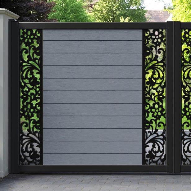 Fusion Eden Straight Top Driveway Gate - Anthracite - Middle & End Screen