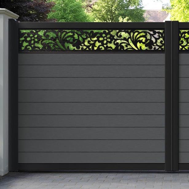 Fusion Eden Straight Top Driveway Gate - Dark Grey - Top Screen