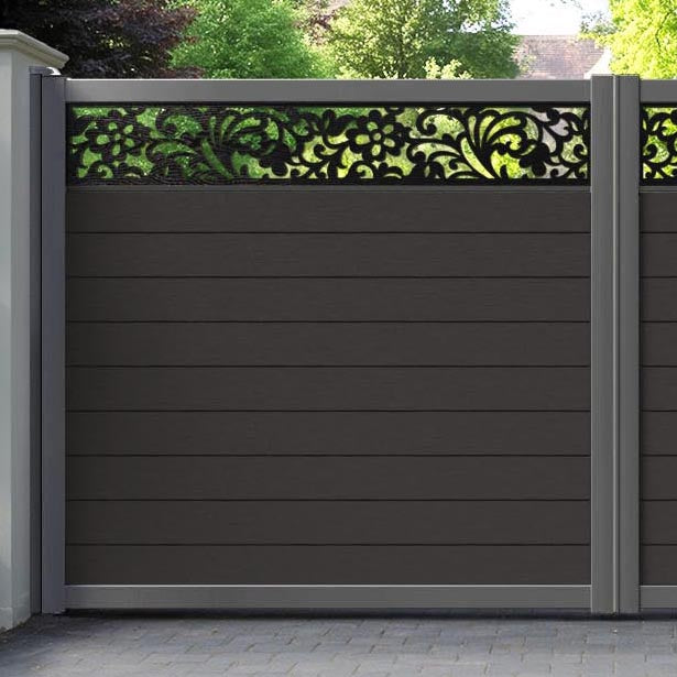 Fusion Eden Straight Top Driveway Gate - Dark Oak - Top Screen