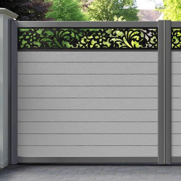 Fusion Eden Straight Top Driveway Gate - Light Grey - Top Screen