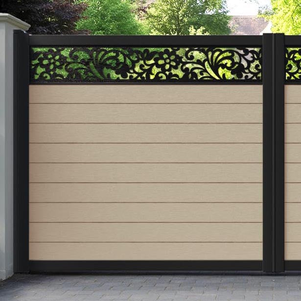 Fusion Eden Straight Top Driveway Gate - Light Oak - Top Screen