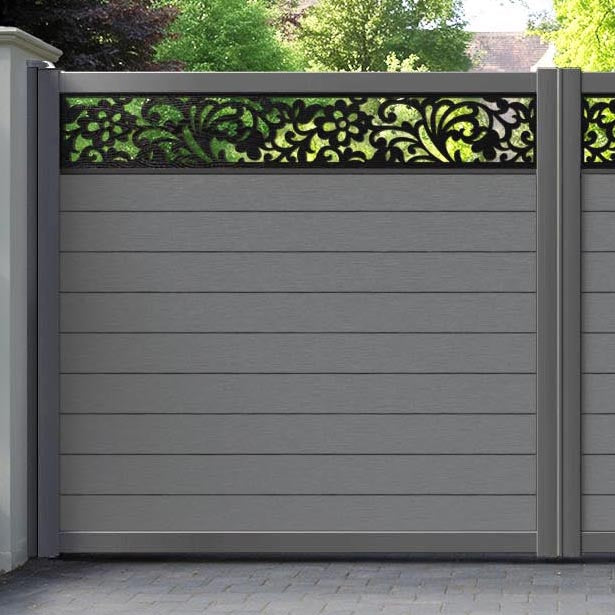 Fusion Eden Straight Top Driveway Gate - Mid Grey - Top Screen