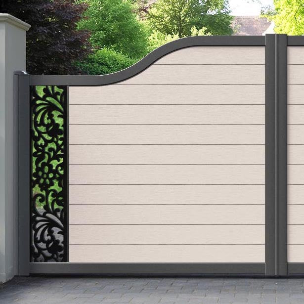 Fusion Eden Curved Top Driveway Gate - Mid Stone - End Screen