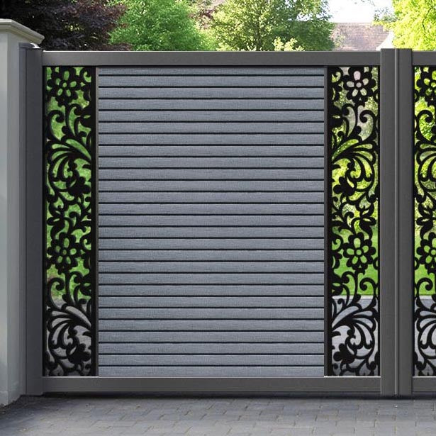 Hudson Eden Straight Top Driveway Gate - Anthracite - Middle & End Screen