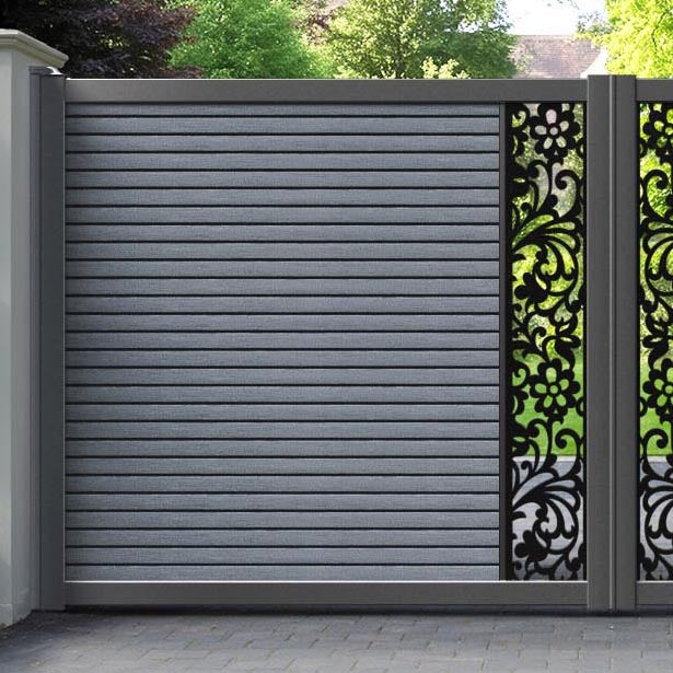 Hudson Eden Straight Top Driveway Gate - Anthracite - Middle Screen
