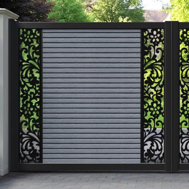 Hudson Eden Straight Top Driveway Gate - Anthracite - Middle & End Screen